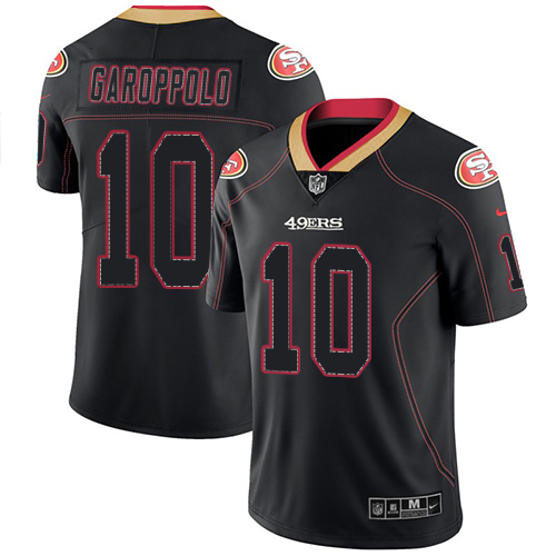 San Francisco 49ers Limited Lights Out Black Men #10 Jimmy Garoppolo NFL Jersey Rush Vapor Untouchable->san francisco 49ers->NFL Jersey